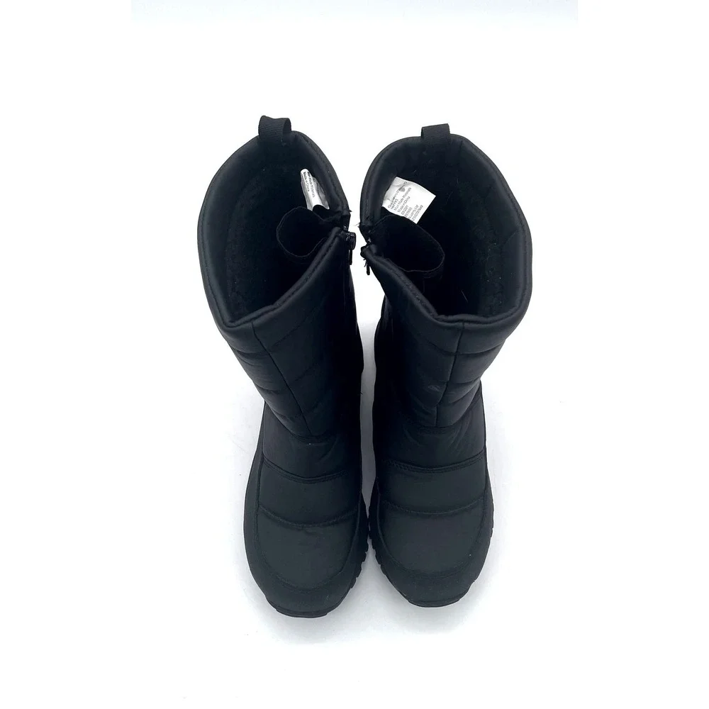 Magellan Black Snow Boot Unisex Faux Fur Lined Sherpa Weatherproof Size W7/ M6